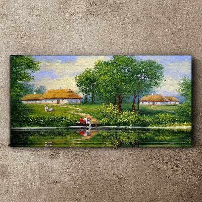 Tablou canvas Peisaj rural liniștit lângă apă