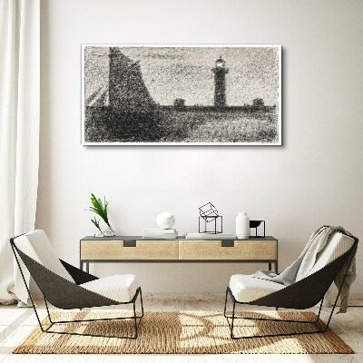 Tablou canvas Far într-un cadru monocromatic