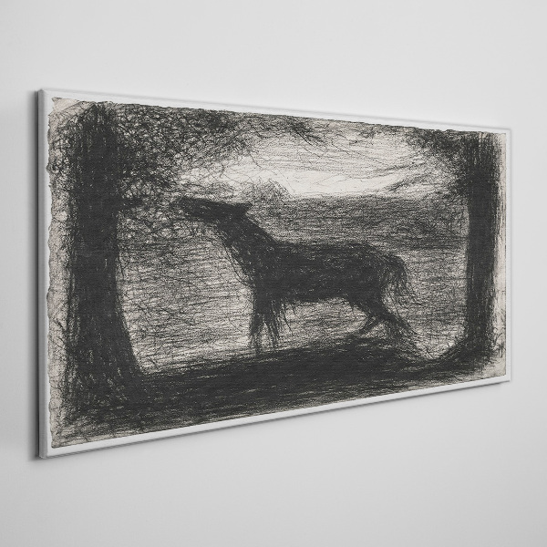 Tablou canvas Umbra unui cal în pădure