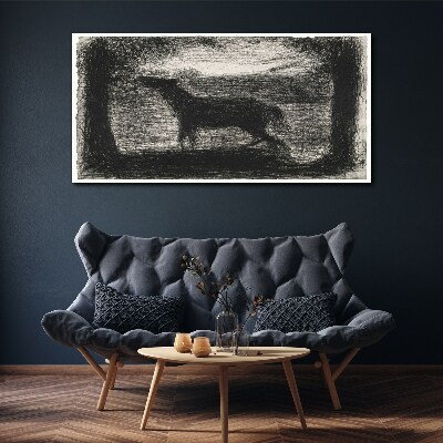 Tablou canvas Umbra unui cal în pădure