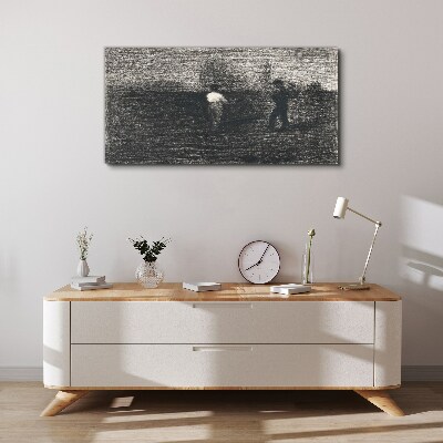 Tablou canvas Siluete cețoase pe fundalul peisajului