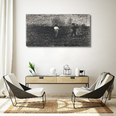 Tablou canvas Siluete cețoase pe fundalul peisajului
