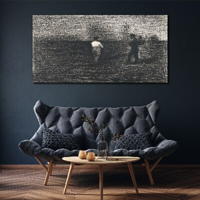 Tablou canvas Siluete cețoase pe fundalul peisajului