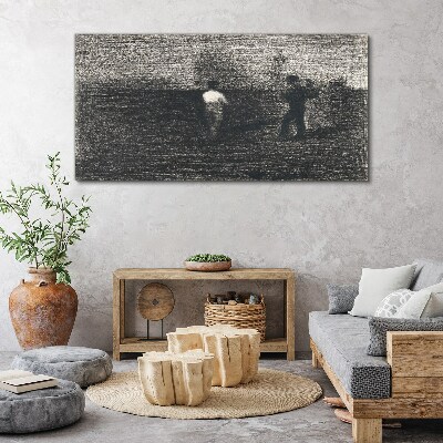Tablou canvas Siluete cețoase pe fundalul peisajului