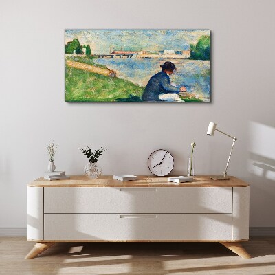 Tablou canvas Un peisaj liniștit lângă râu