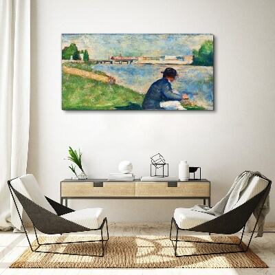 Tablou canvas Un peisaj liniștit lângă râu