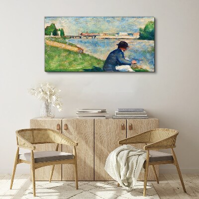 Tablou canvas Un peisaj liniștit lângă râu