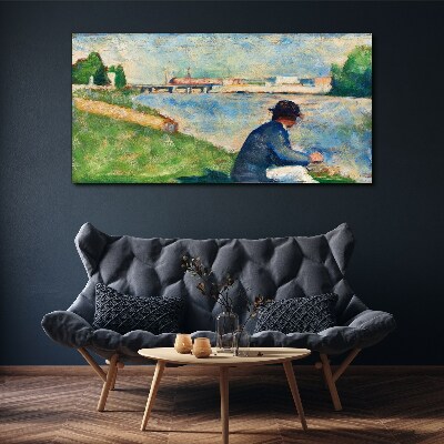 Tablou canvas Un peisaj liniștit lângă râu
