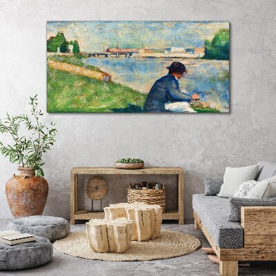 Tablou canvas Un peisaj liniștit lângă râu