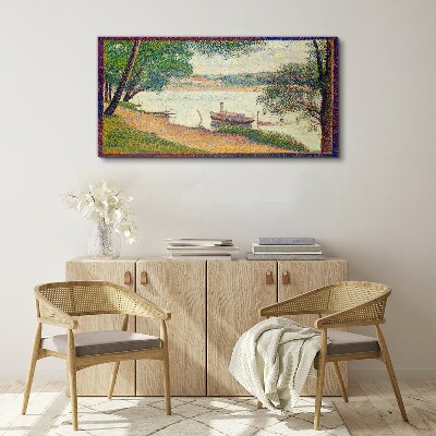 Tablou canvas Un peisaj liniștit lângă râu