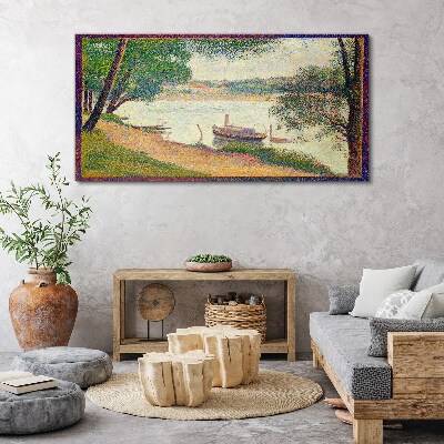 Tablou canvas Un peisaj liniștit lângă râu