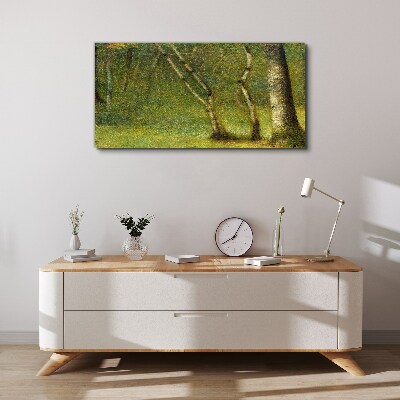 Tablou canvas Pădure verde în lumina soarelui
