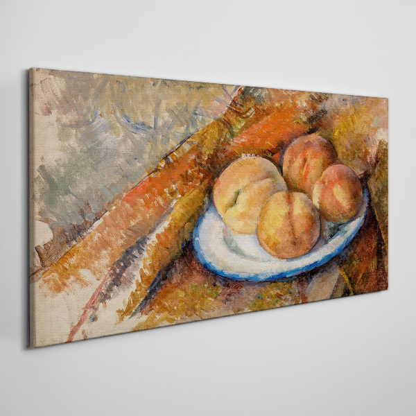 Tablou canvas Masa cu fructe in culori pastelate