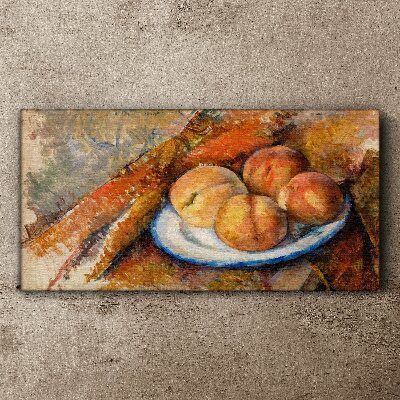 Tablou canvas Masa cu fructe in culori pastelate
