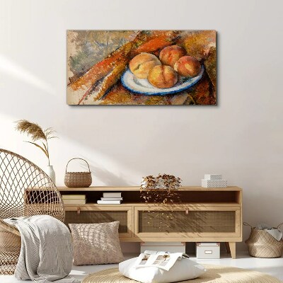 Tablou canvas Masa cu fructe in culori pastelate