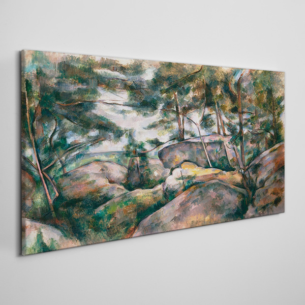Tablou canvas Un peisaj pietros printre copaci