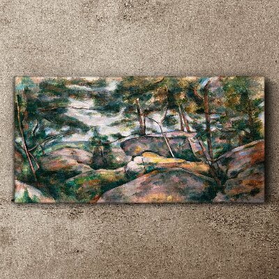 Tablou canvas Un peisaj pietros printre copaci