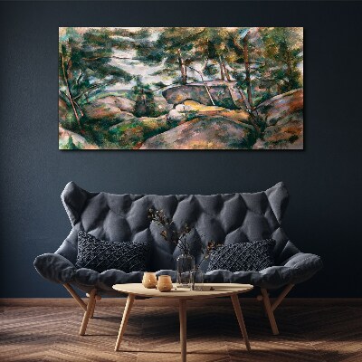 Tablou canvas Un peisaj pietros printre copaci