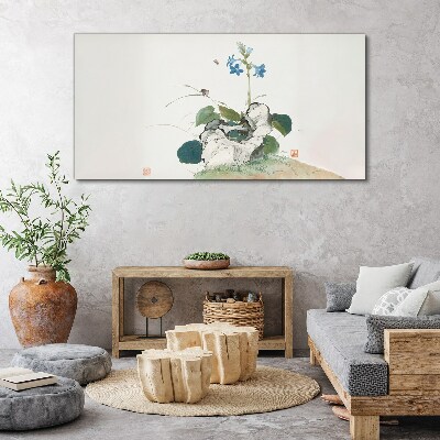 Tablou canvas Floare pe un fundal de piatră