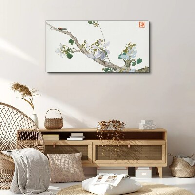 Tablou canvas Ramura de flori cu cicada