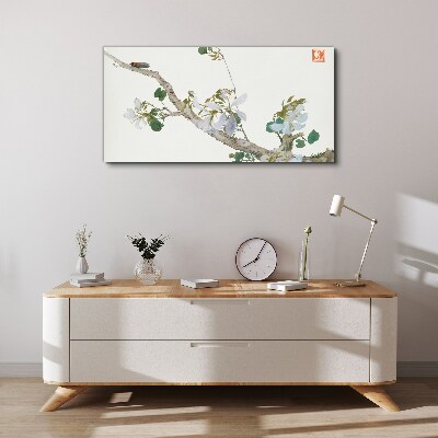 Tablou canvas Ramura de flori cu cicada