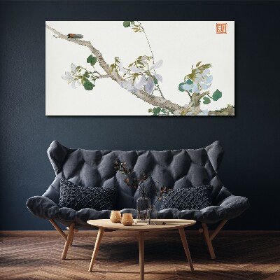 Tablou canvas Ramura de flori cu cicada