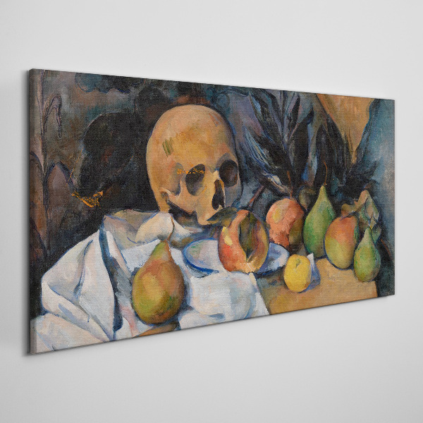 Tablou canvas Natura moartă cu craniu și fructe