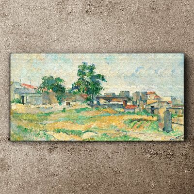 Tablou canvas Peisaj cu un copac și clădiri