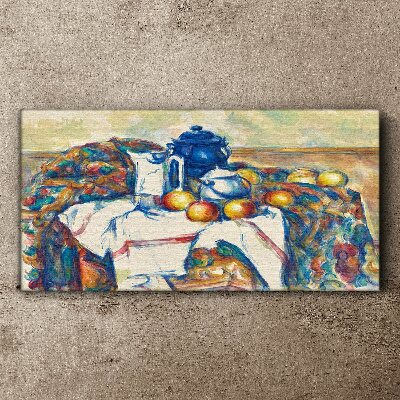 Tablou canvas Natura moartă cu un ceainic albastru