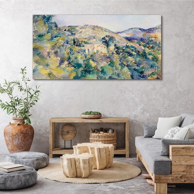 Tablou canvas Peisaj cu case printre copaci