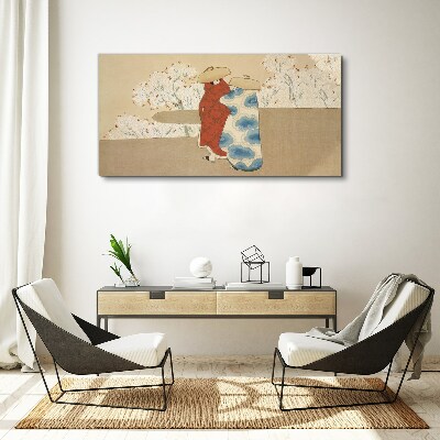 Tablou canvas Întâlnire printre copacii înfloriți