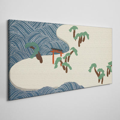 Tablou canvas Valuri calme cu poarta torii