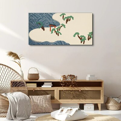 Tablou canvas Valuri calme cu poarta torii
