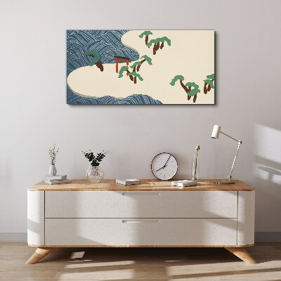 Tablou canvas Valuri calme cu poarta torii