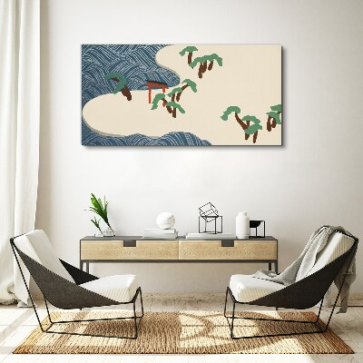 Tablou canvas Valuri calme cu poarta torii