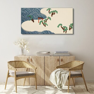 Tablou canvas Valuri calme cu poarta torii