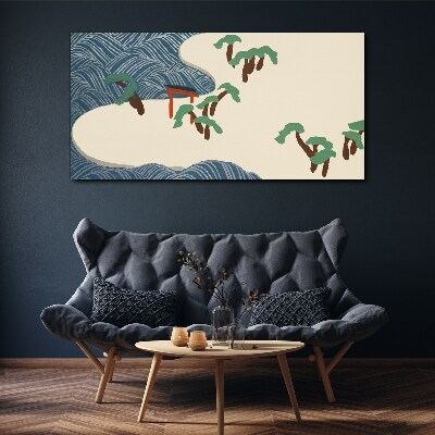 Tablou canvas Valuri calme cu poarta torii