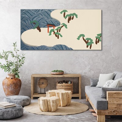 Tablou canvas Valuri calme cu poarta torii