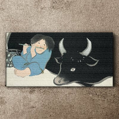 Tablou canvas Copilăria cu vite
