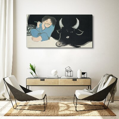 Tablou canvas Copilăria cu vite