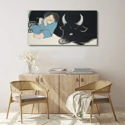 Tablou canvas Copilăria cu vite