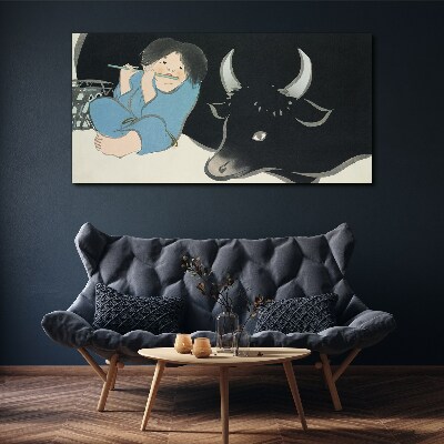 Tablou canvas Copilăria cu vite