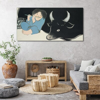 Tablou canvas Copilăria cu vite