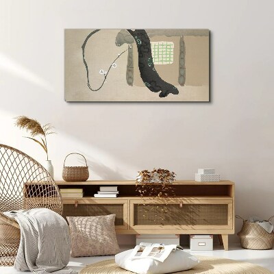 Tablou canvas Ramura verde in stil minimalist