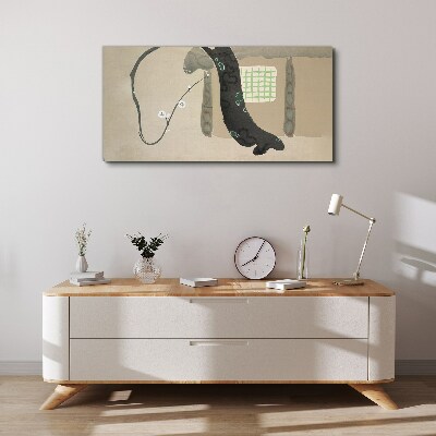 Tablou canvas Ramura verde in stil minimalist