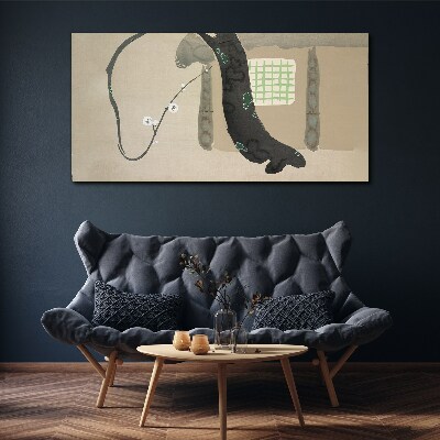 Tablou canvas Ramura verde in stil minimalist