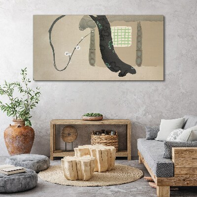 Tablou canvas Ramura verde in stil minimalist