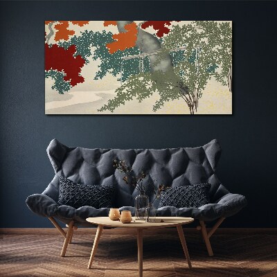 Tablou canvas Frunze de toamnă în peisaj