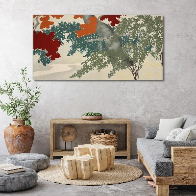 Tablou canvas Frunze de toamnă în peisaj