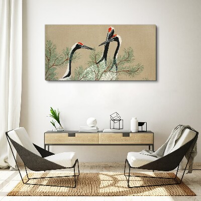 Tablou canvas Trei macarale printre crengile de pin